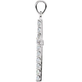 14K White 1 1/4 CTW Natural Diamond Cross Pendant